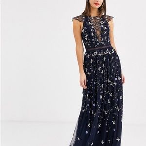 Asos Tall sz 4 Embroidered Floral Sequined dress